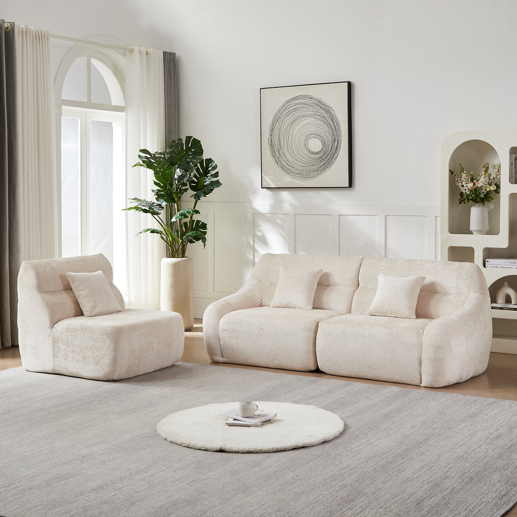 123.2-Inch Modern Luxury Curved Corner Sectional Sofa