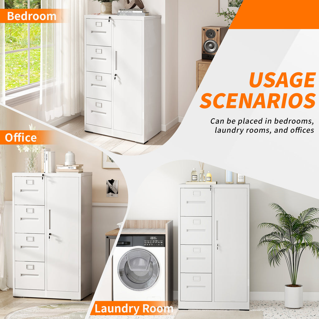 Metal Storage Vertical Filing Cabinet with Lock