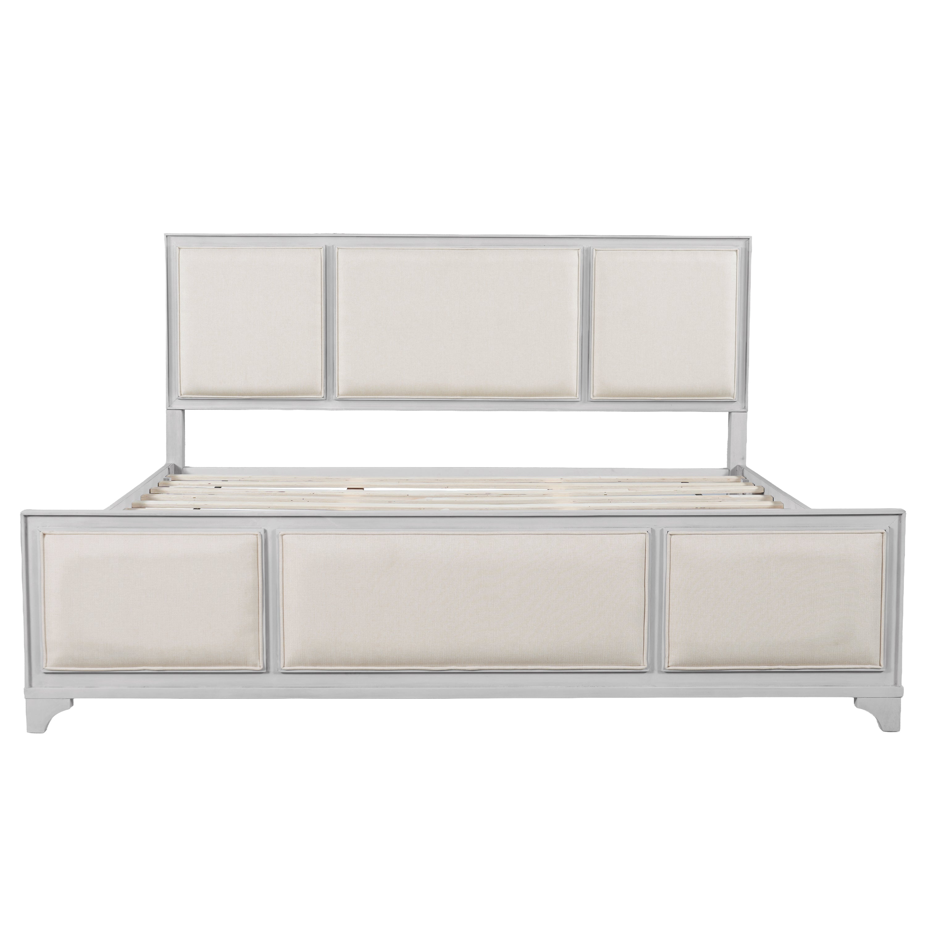 King Size Bed Frame with Upholstered Headboard