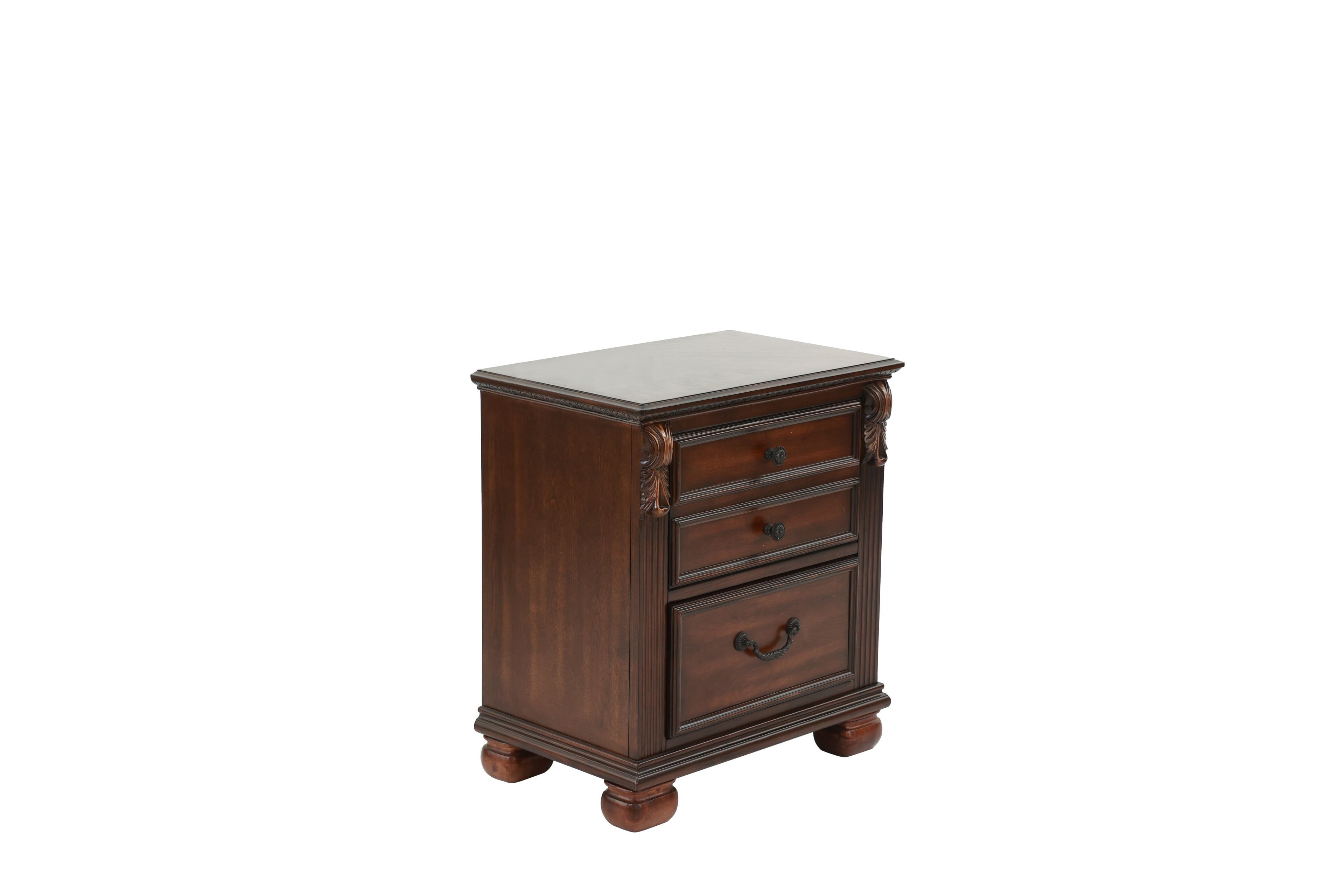 Luxurious Queen Size Bed 2x Nightstands 3pc Bedroom Set