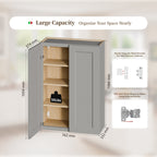 Gray Shaker Solid Wood Wall Cabinet