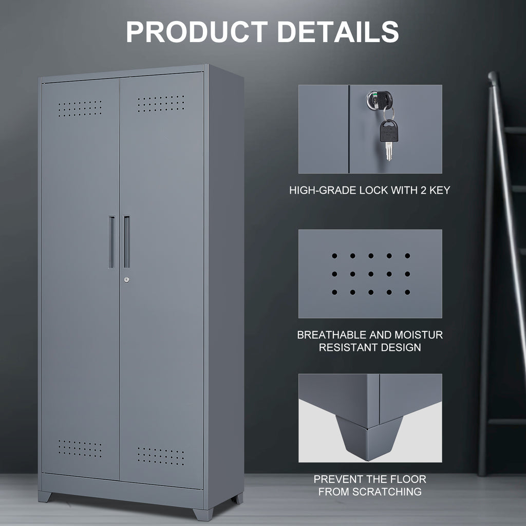 Gray And Heavy Duty Storage Cabinet