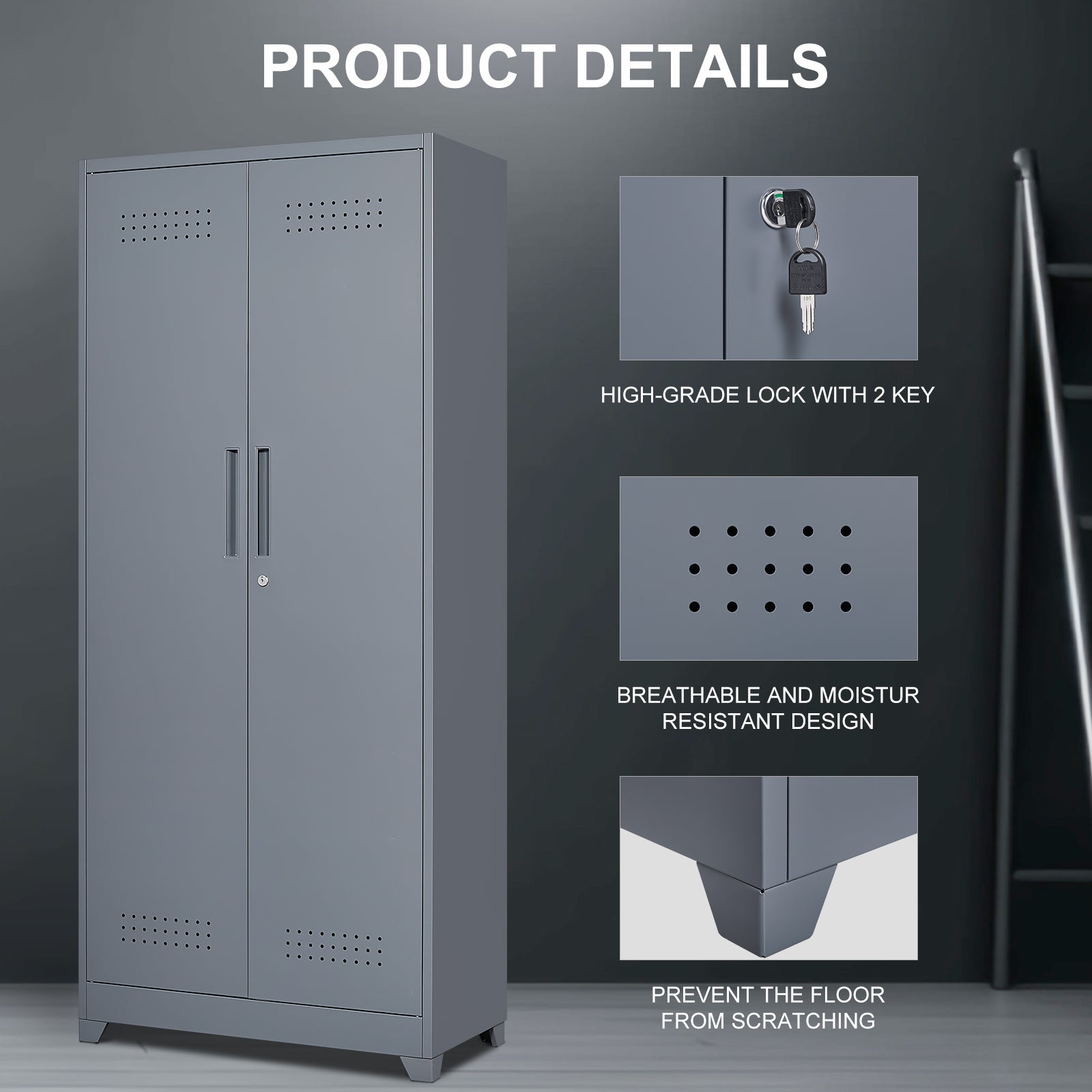 Gray And Heavy Duty Storage Cabinet