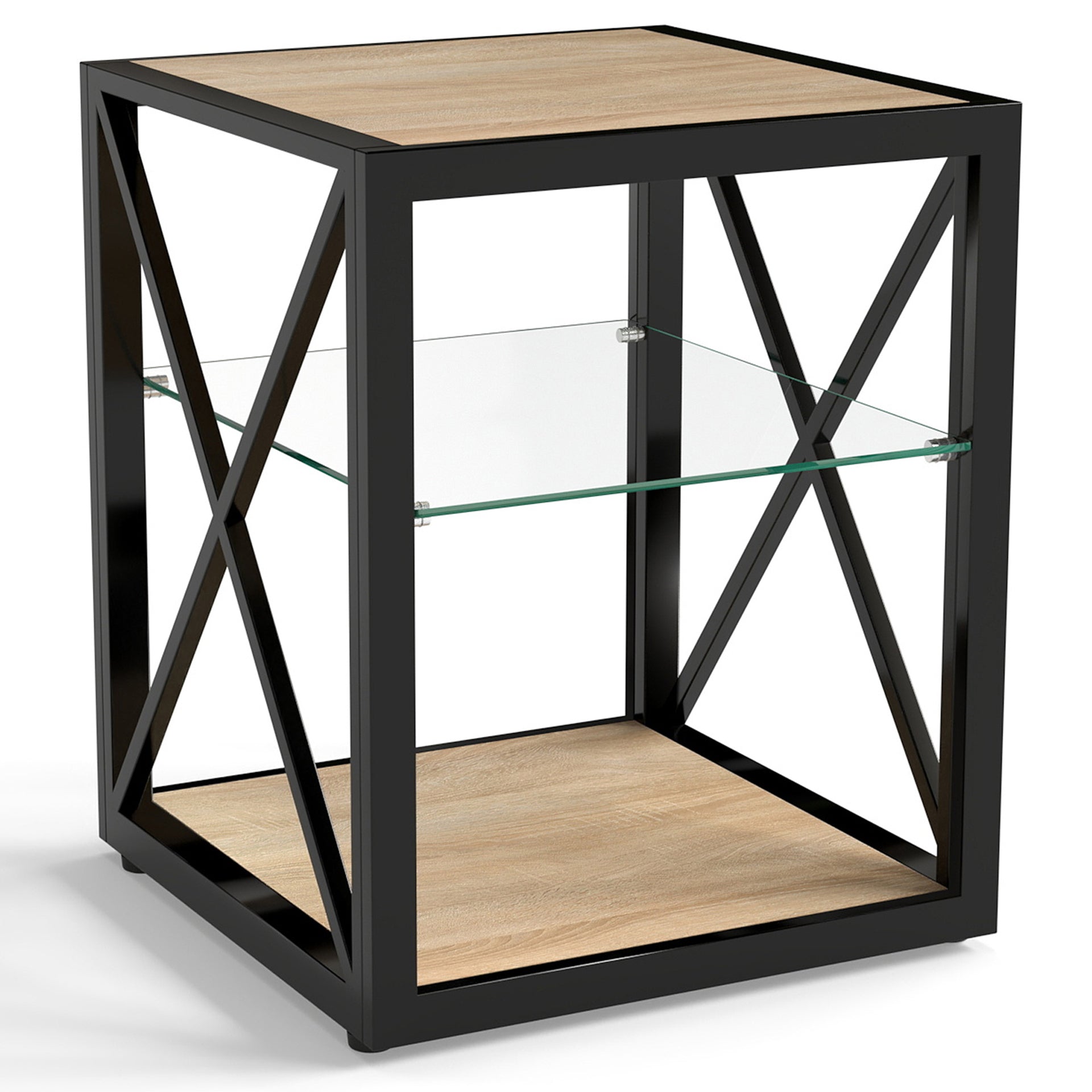 Set of 2 Modern End Table Nightstand for Bedroom & Living Room