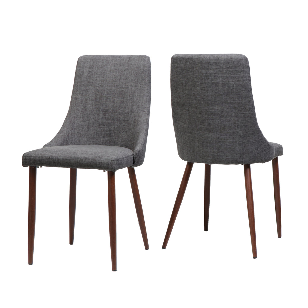 Mid Century Modern Fabric Armless Dining Chairs, Set of 2