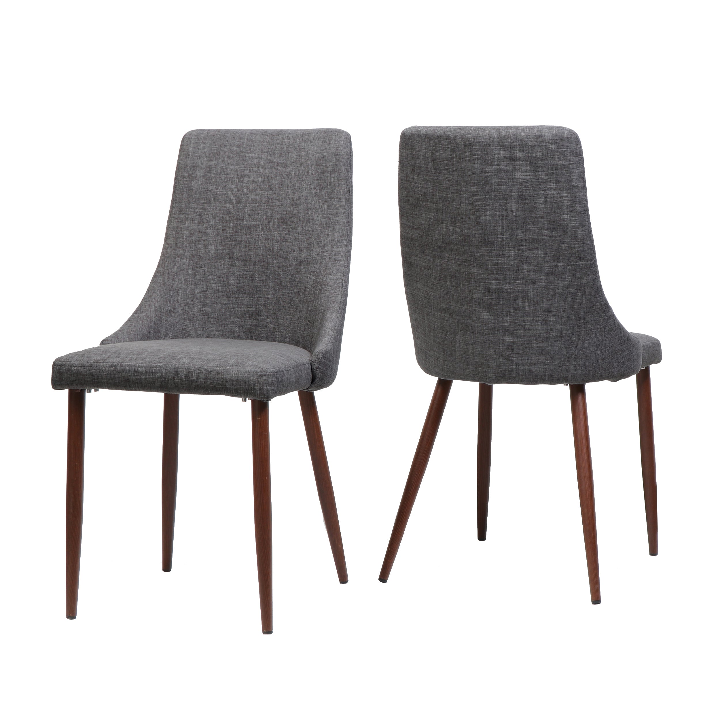 Mid Century Modern Fabric Armless Dining Chairs, Set of 2