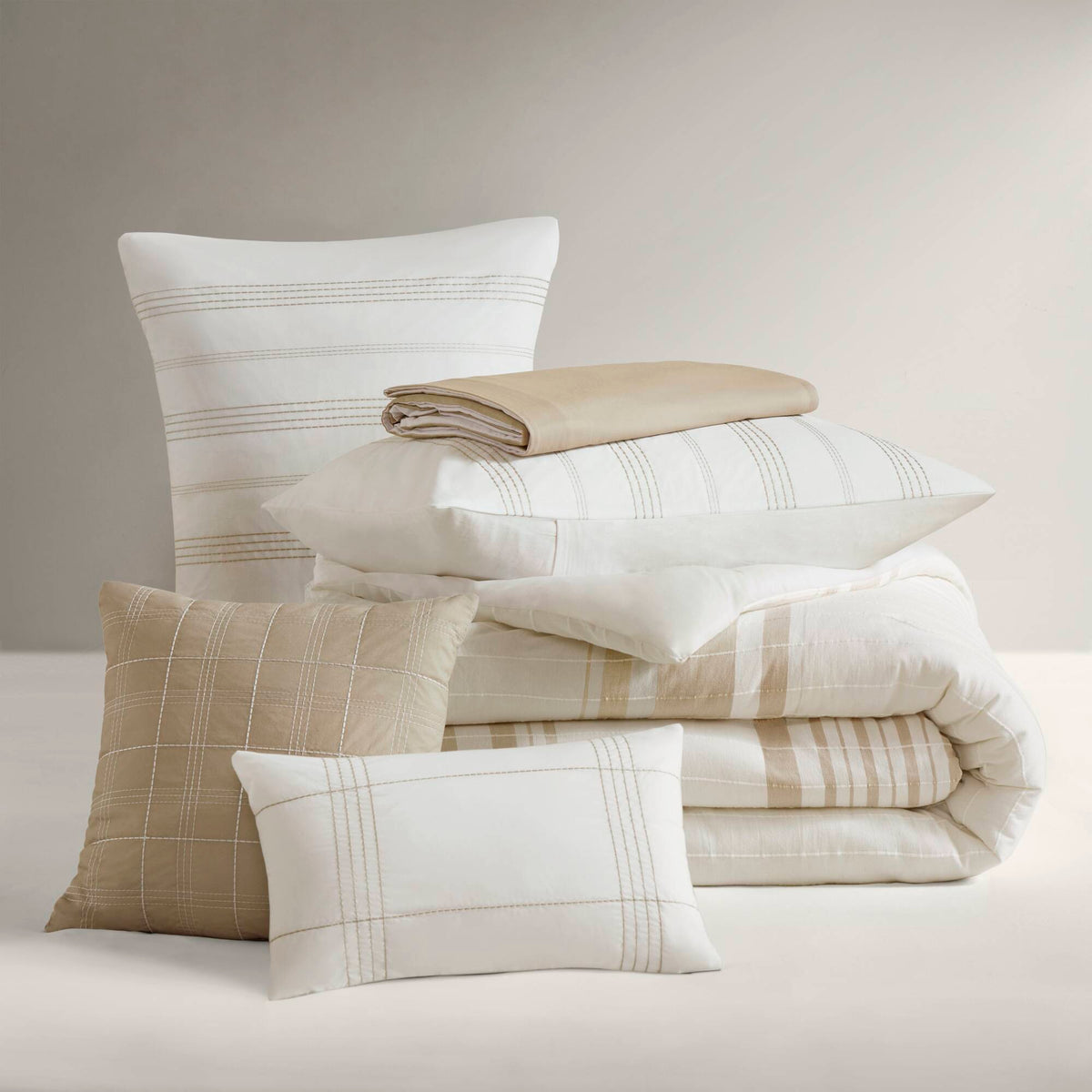 6-Piece Cal King Cotton Jacquard Oversized Comforter Set