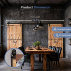 12FT Wood Double Sliding Barn Door Hardware