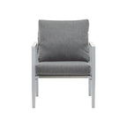 Silver Aluminum Lounge Chair with Sleek Rope Accents