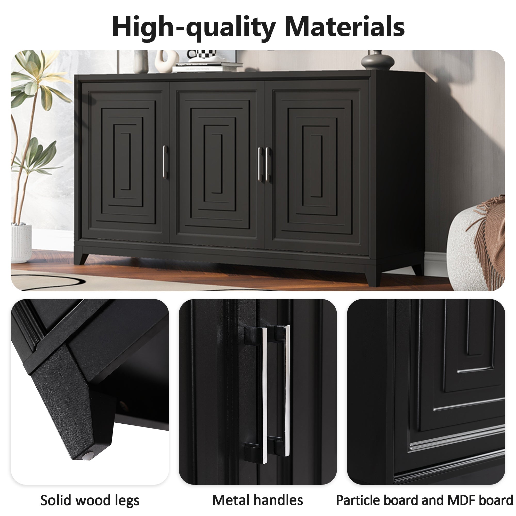 TV Stand for TVs up to 65 Inches, Modern Entertainment Center Media Console Cabinet