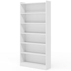 78" 7-Tier Modern White Library Bookshelf