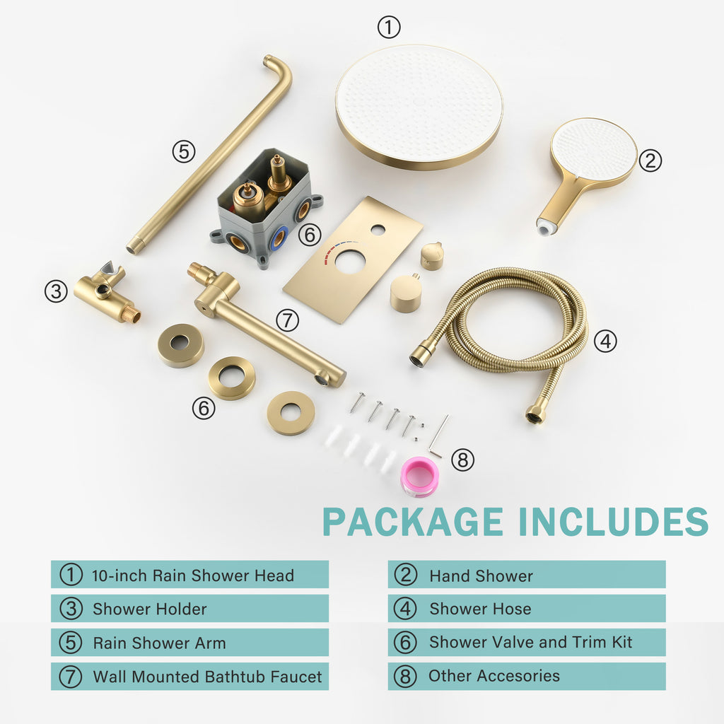 Luxury 3-Function Shower System Set - Solid