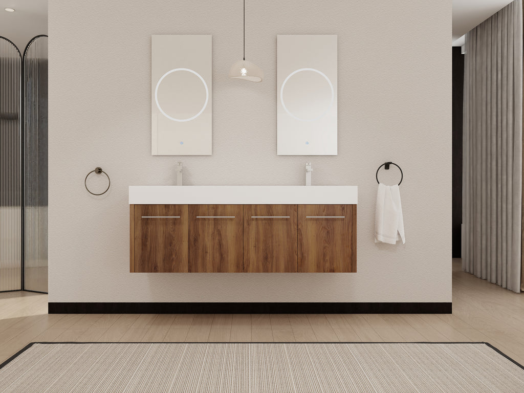 60 Inch Wall-Mounted Bathroom Vanity with Sink