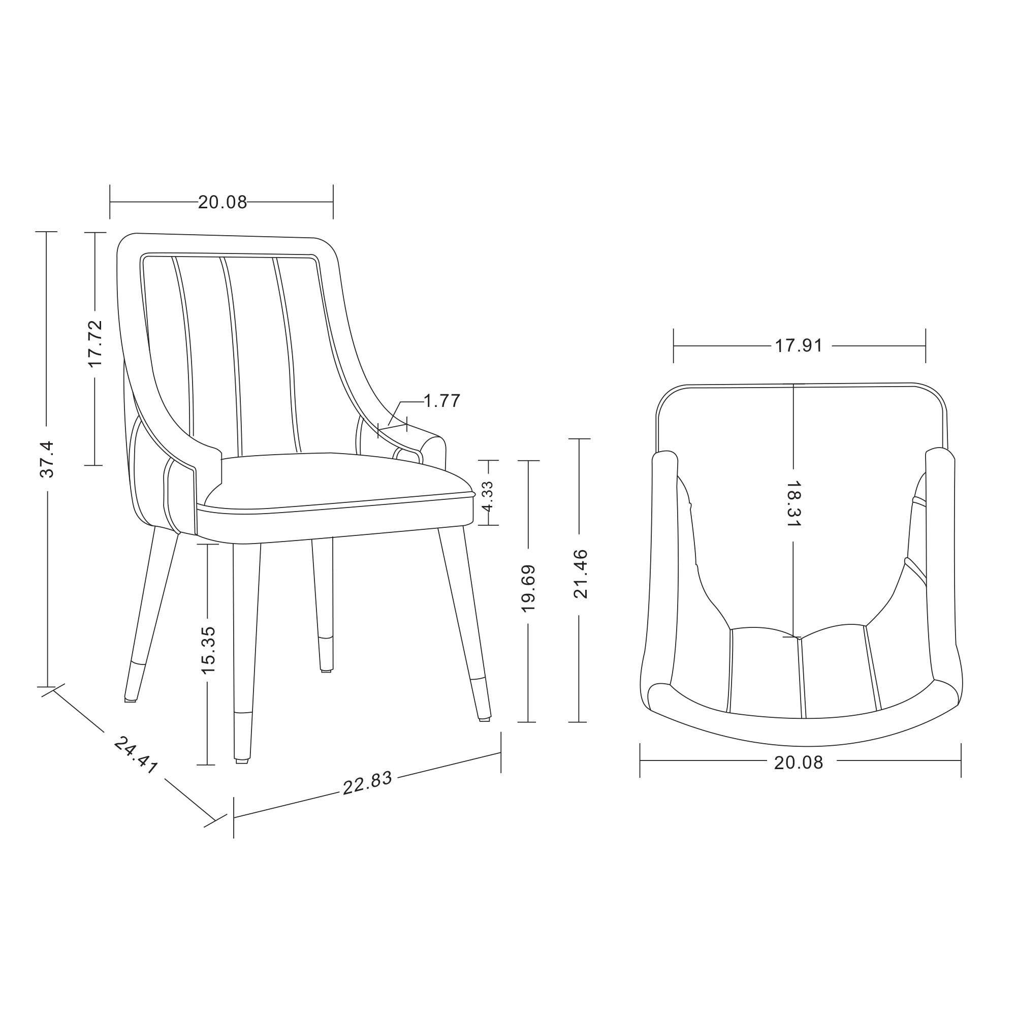 Eda Wood Upholstered Dining Chair