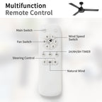 52" Outdoor Ceiling Fan Without Light - 3 ABS Blades