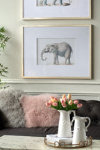 23.6x31.5" Fake Elephant Pencil Drawings, Set of 2