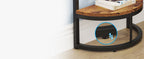Slim Half Moon 2-Tier Semi-Circle End Table, 19.69" Rustic
