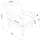 Beige Wooden Accent Chair with Turned Legs
