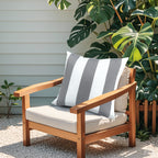 4 Pack Outdoor Pillow Covers - Gray/White Striped