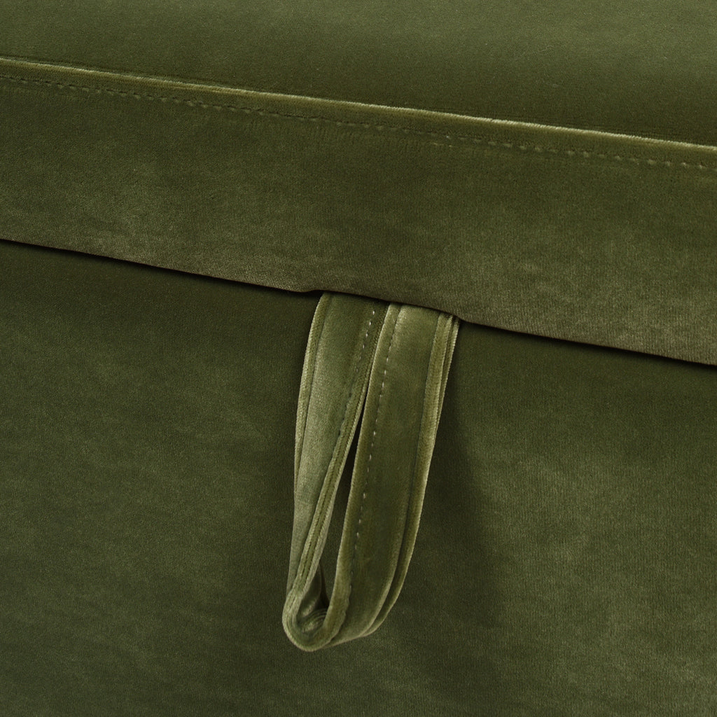 Knox 35" Square Storage Cocktail Ottoman, Olive