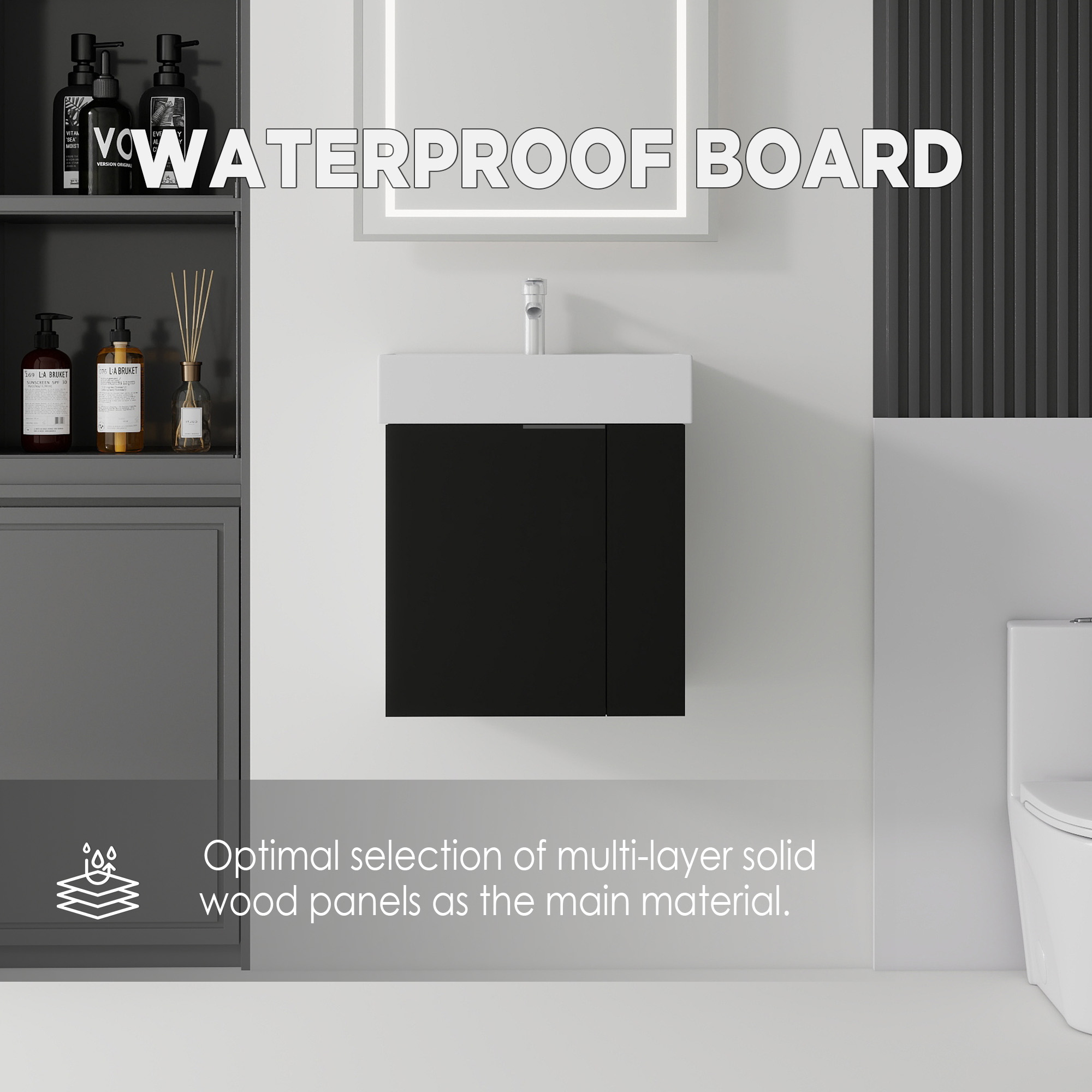 21.6" Floating Bathroom Vanity Combo