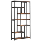 78.7" Extra Tall 7-Tier Industrial Vintage Rustic Bookcase