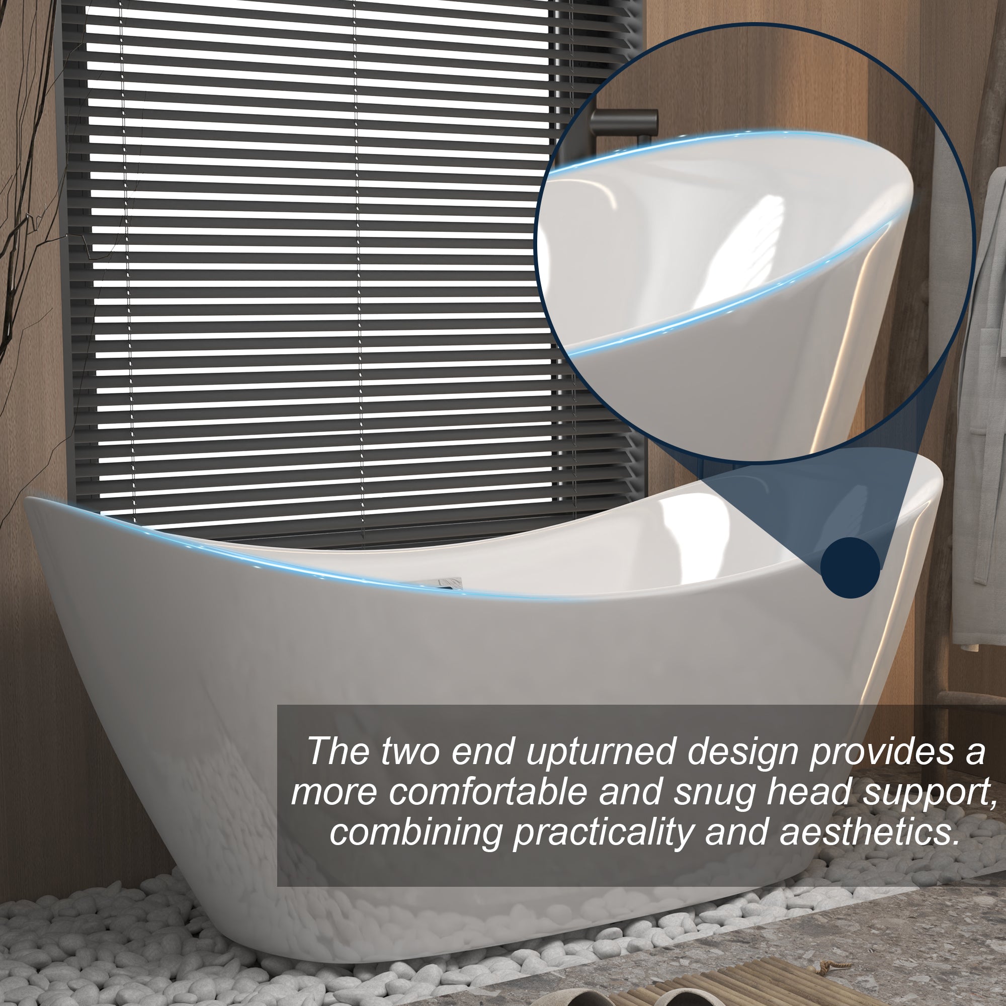 59" Acrylic Freestanding Tub - Gloss Finish