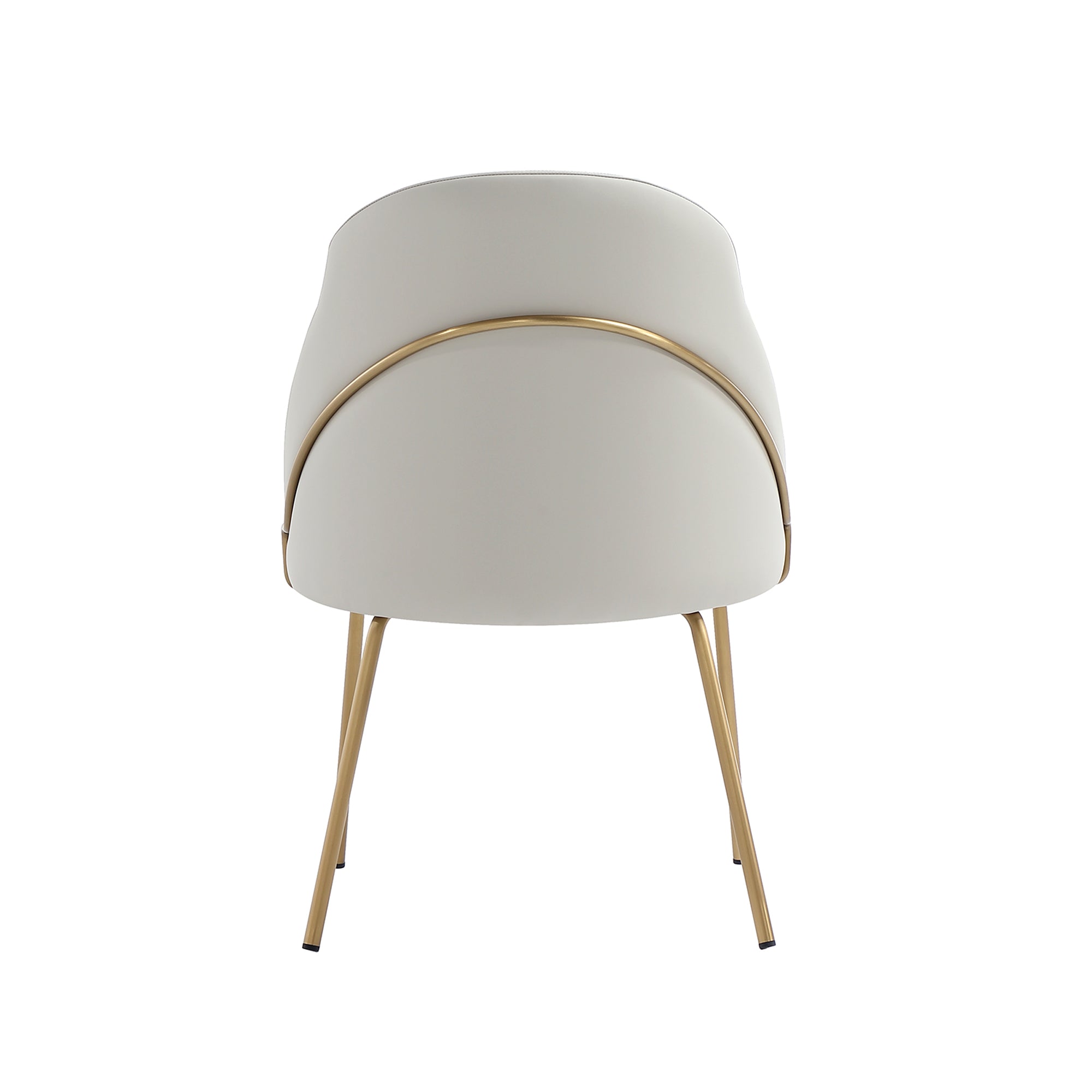 Gracie Metal Vegan Leather Dining Chair in Stone