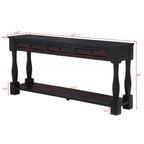 63" Long Console Table with Drawers and Shelf