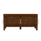 Lars Indoor Rattan Decorated Rubber Wood Dog Crate Cabinet Furniture