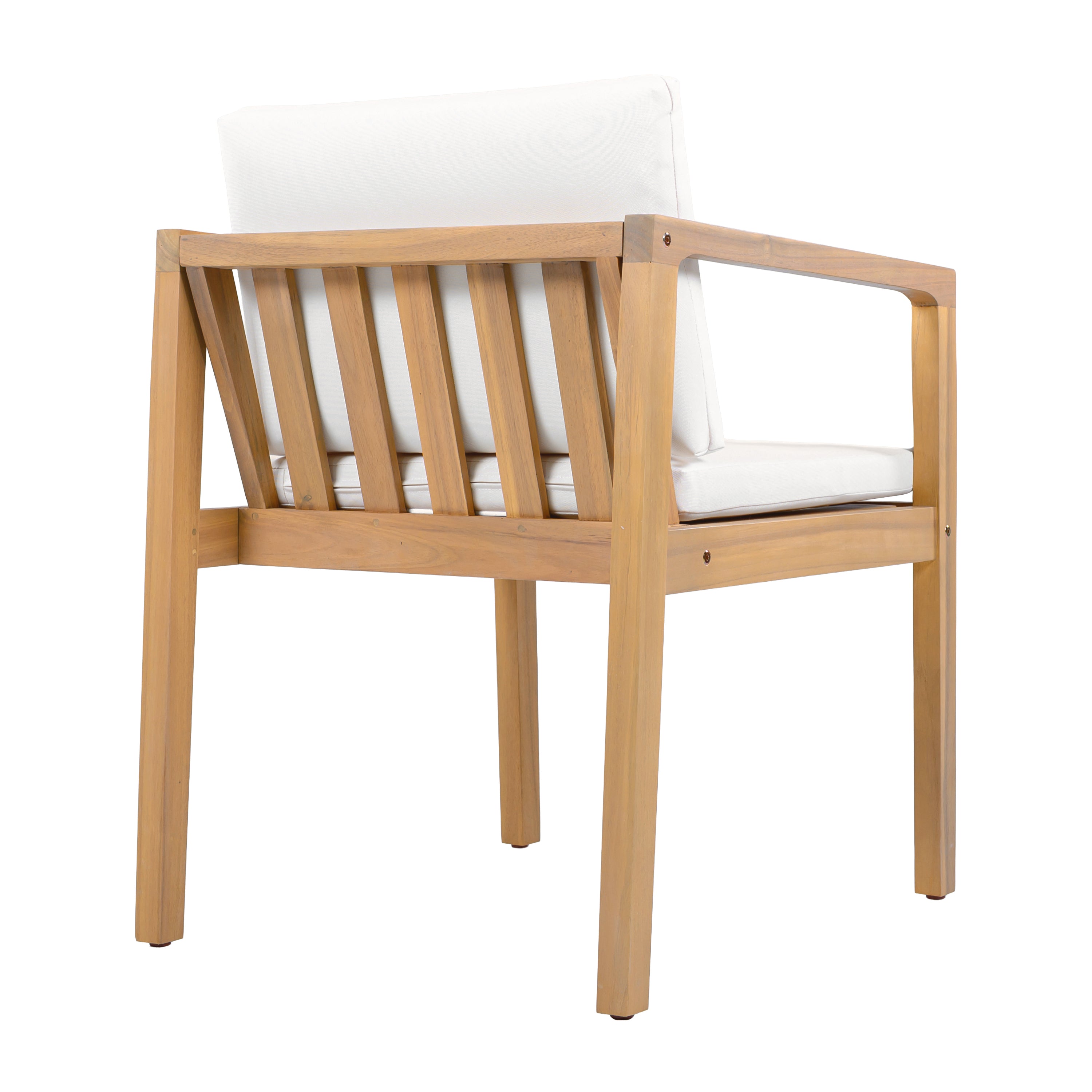 Outdoor Dining Chairs Set of 2 with Acacia Wood Frame