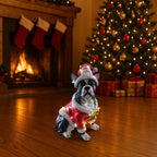 Christmas French Bulldog Statue