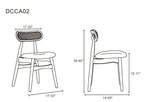 Colbert Cane Back Wood Upholstered Dining Chair