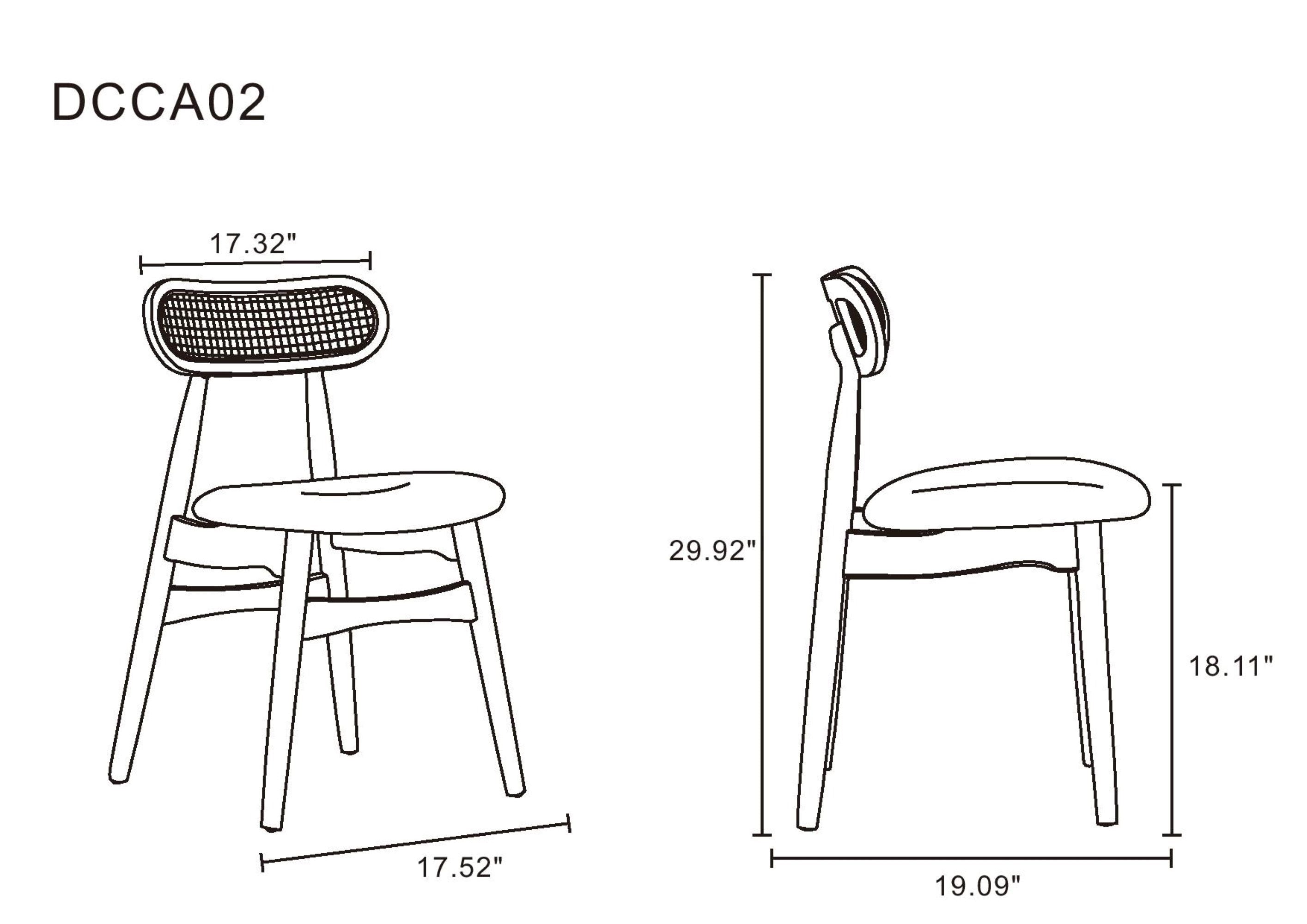 Colbert Cane Back Wood Upholstered Dining Chair