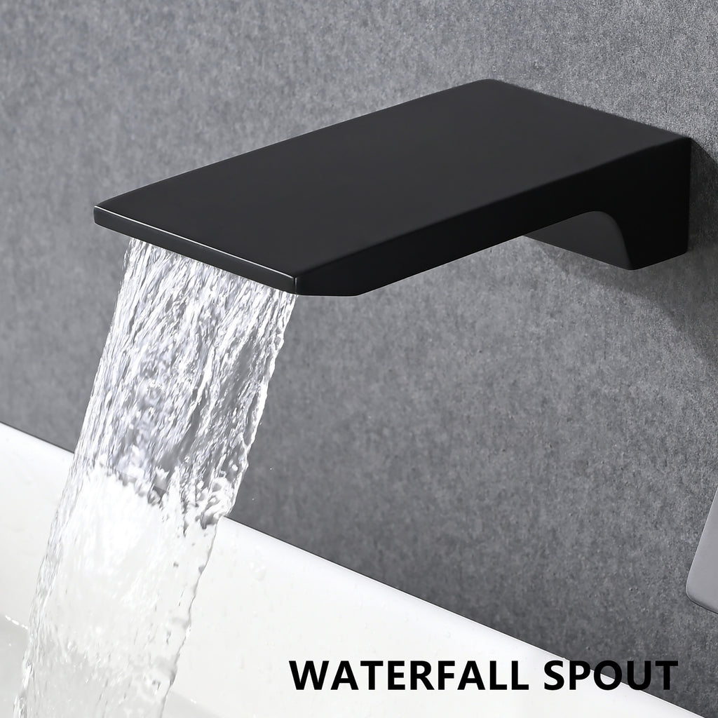 Matte Black Wall Mount Bathroom Sink Faucet