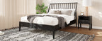 Solid Bamboo Wood Spindle Platform Queen Bed
