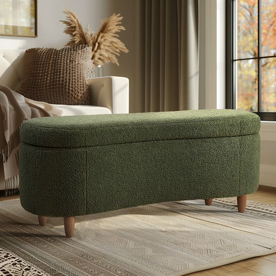 Boucle Flip Top Storage Bench