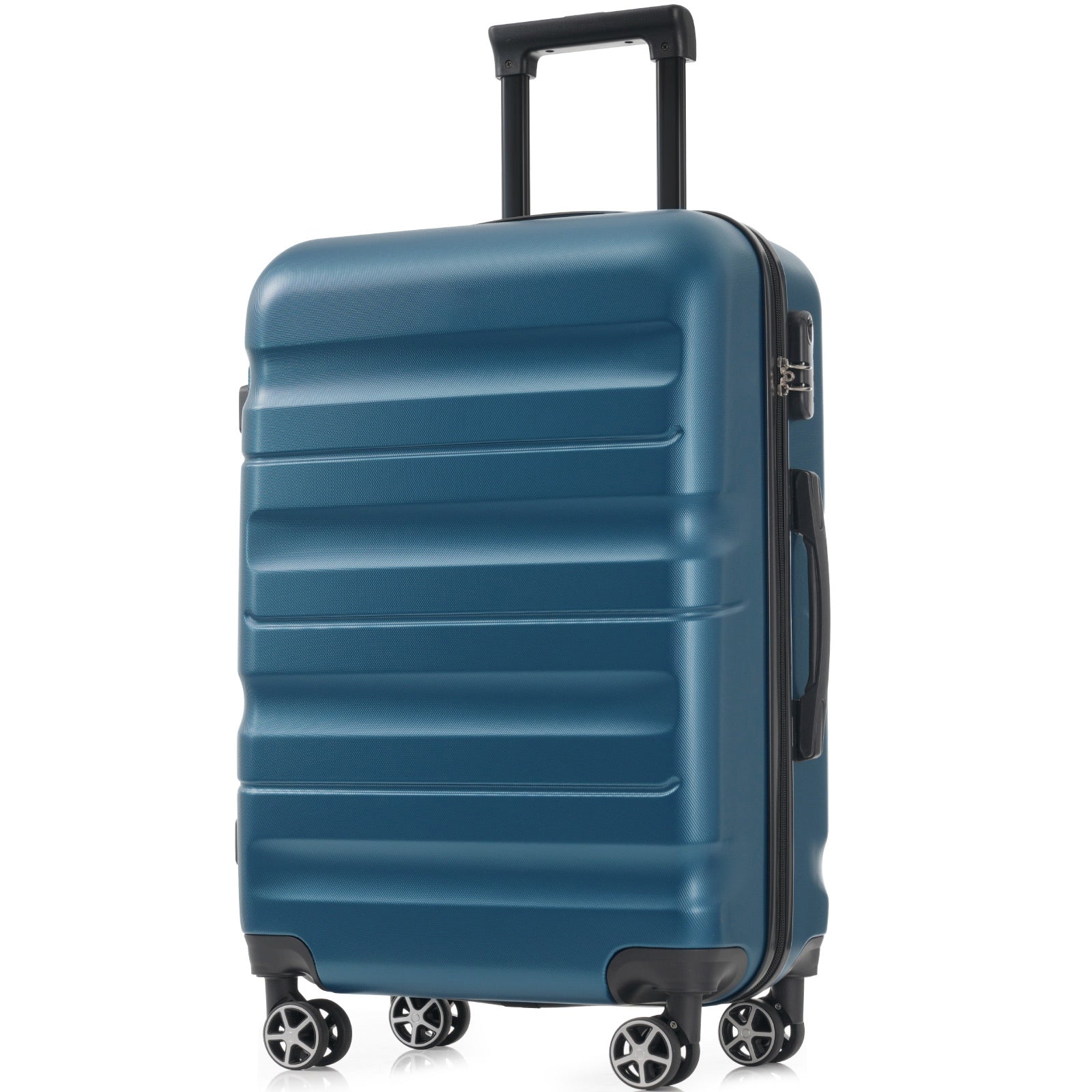 Hardshell ABS Luggage Set 24-Inch Spinner Suitcase with 2 Packing Cubes