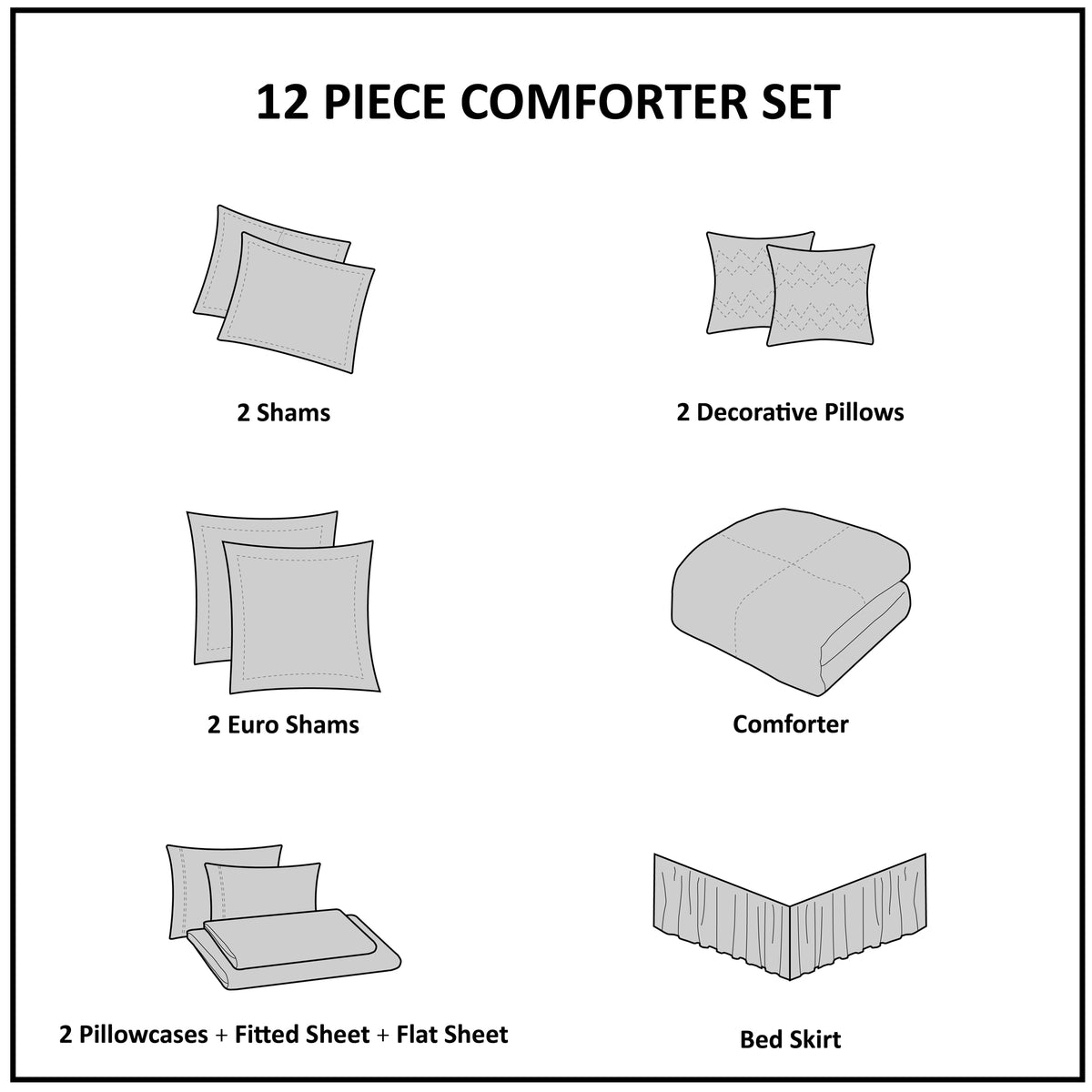 12 Piece Jacquard Comforter Set with Bed Sheets Khaki Cal King