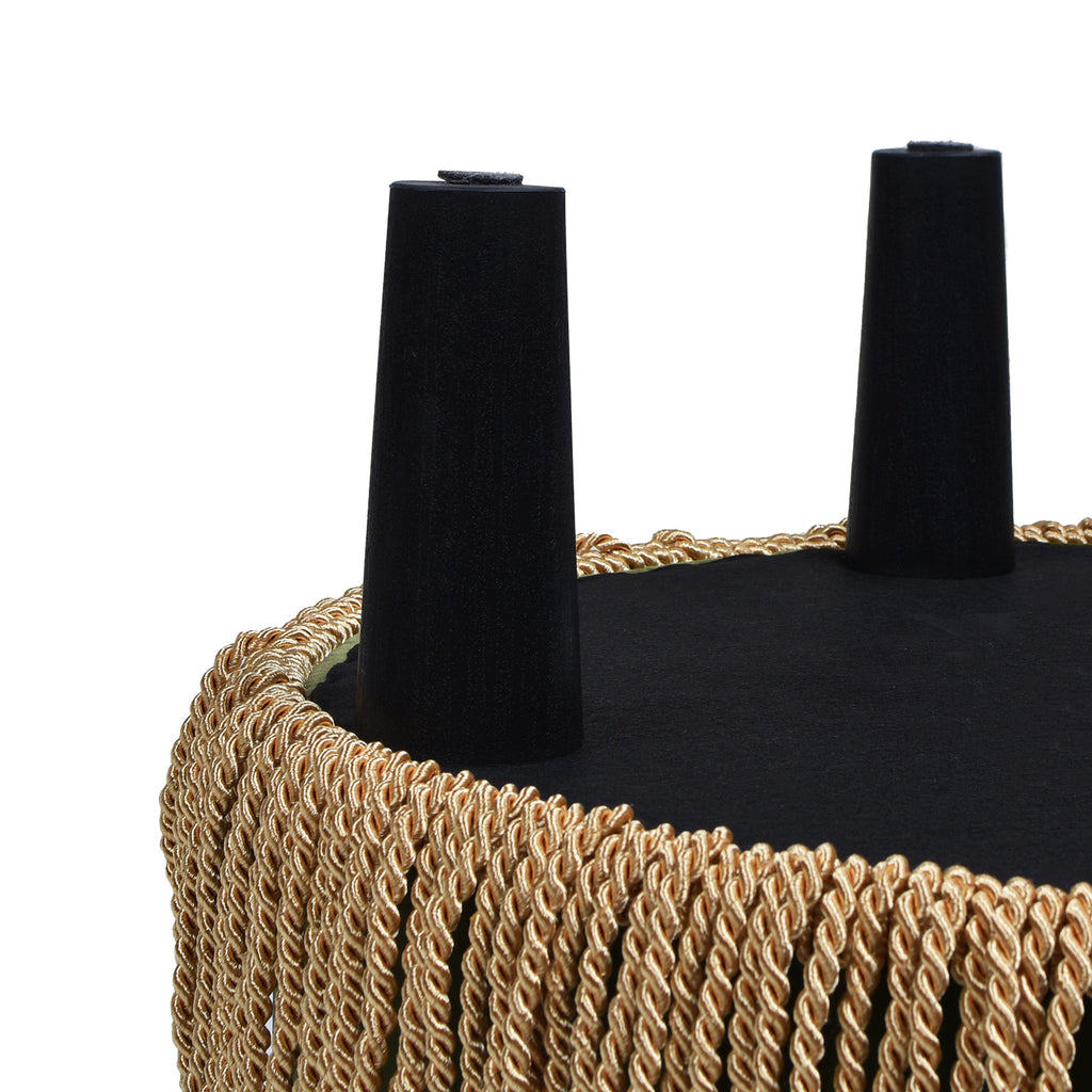 Yolanda 24" Round Upholstered Accent Ottoman, Olive