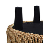 Yolanda 24" Round Upholstered Accent Ottoman, Olive