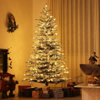 HOMCOM 6.5 ft Pre-Lit Mountain Pine Artificial Christmas Tree
