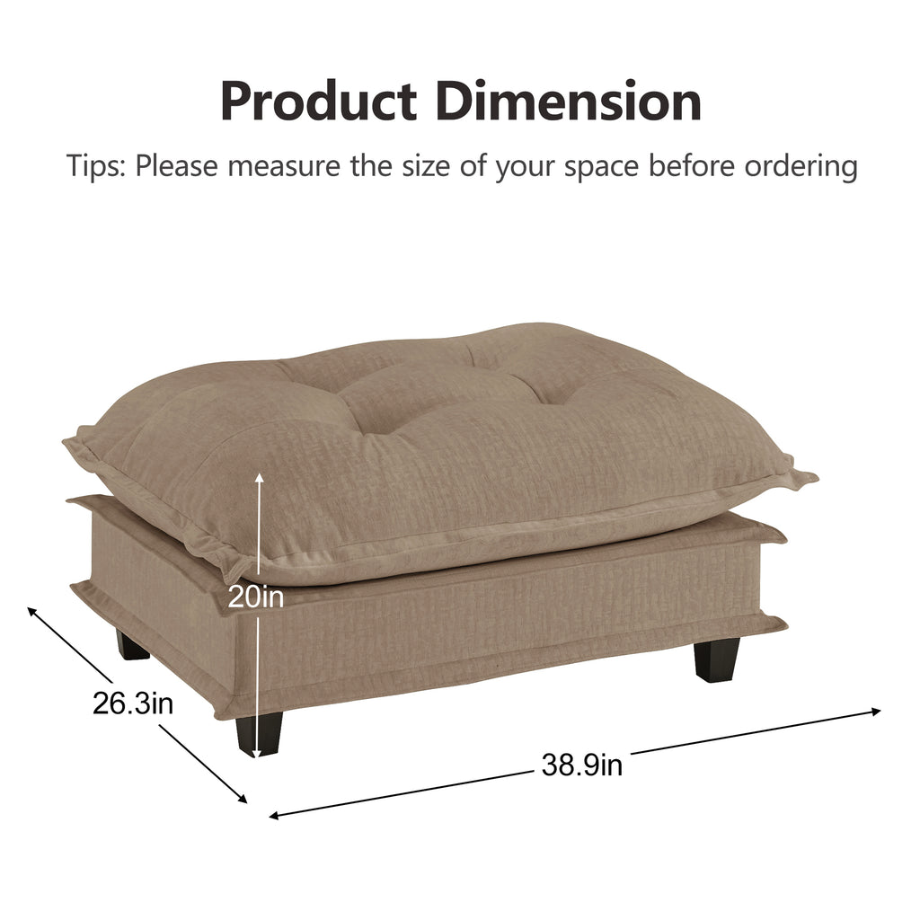 73 Ottoman Chenille - Light Coffee