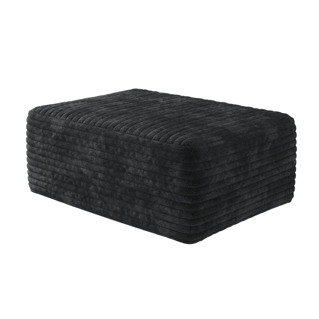 No Assembly Required Black Sofa Ottoman