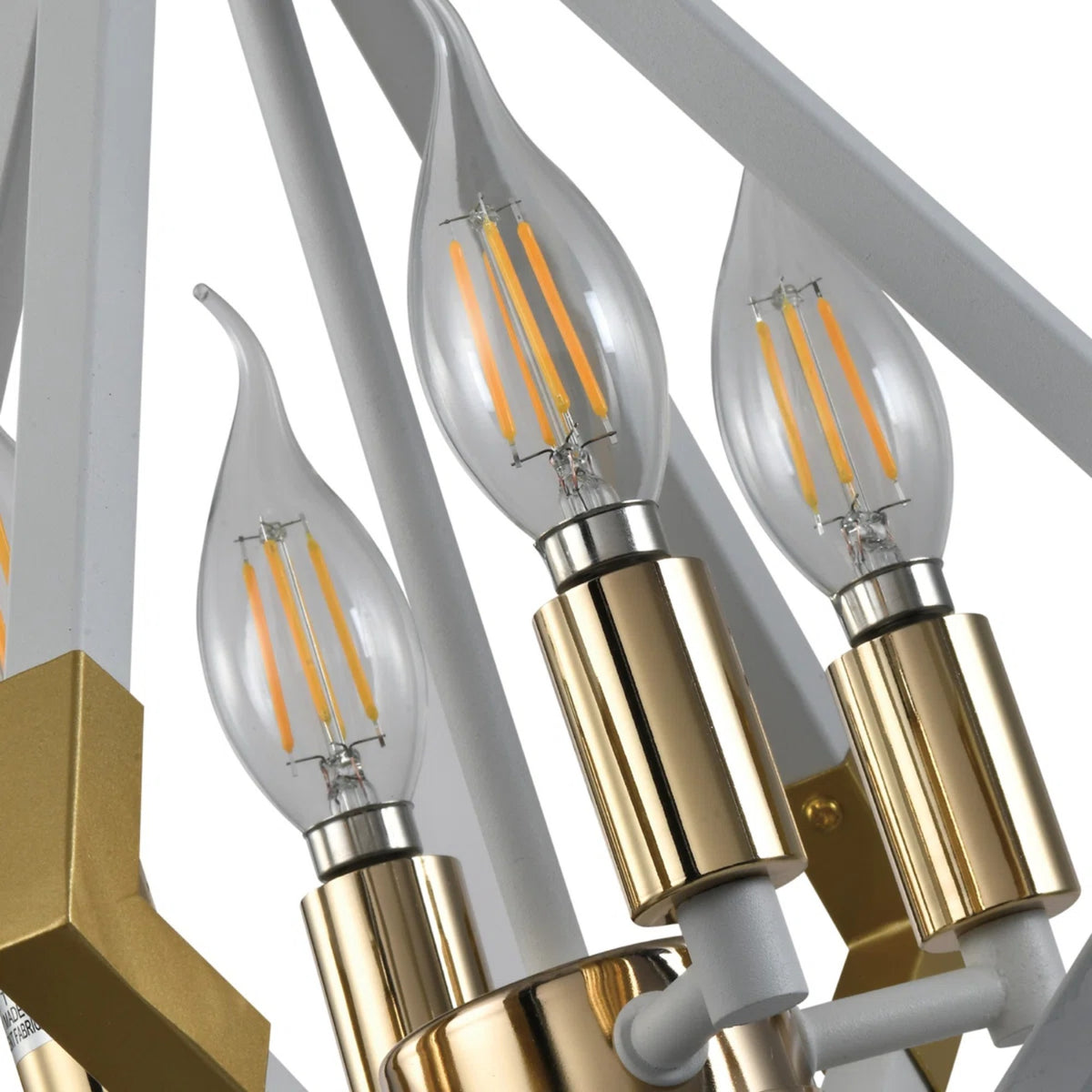 4-Light White and Gold Geometric Pendant
