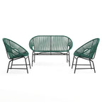 Nusa Outdoor Patio Wicker 3-Pcs Chat Set