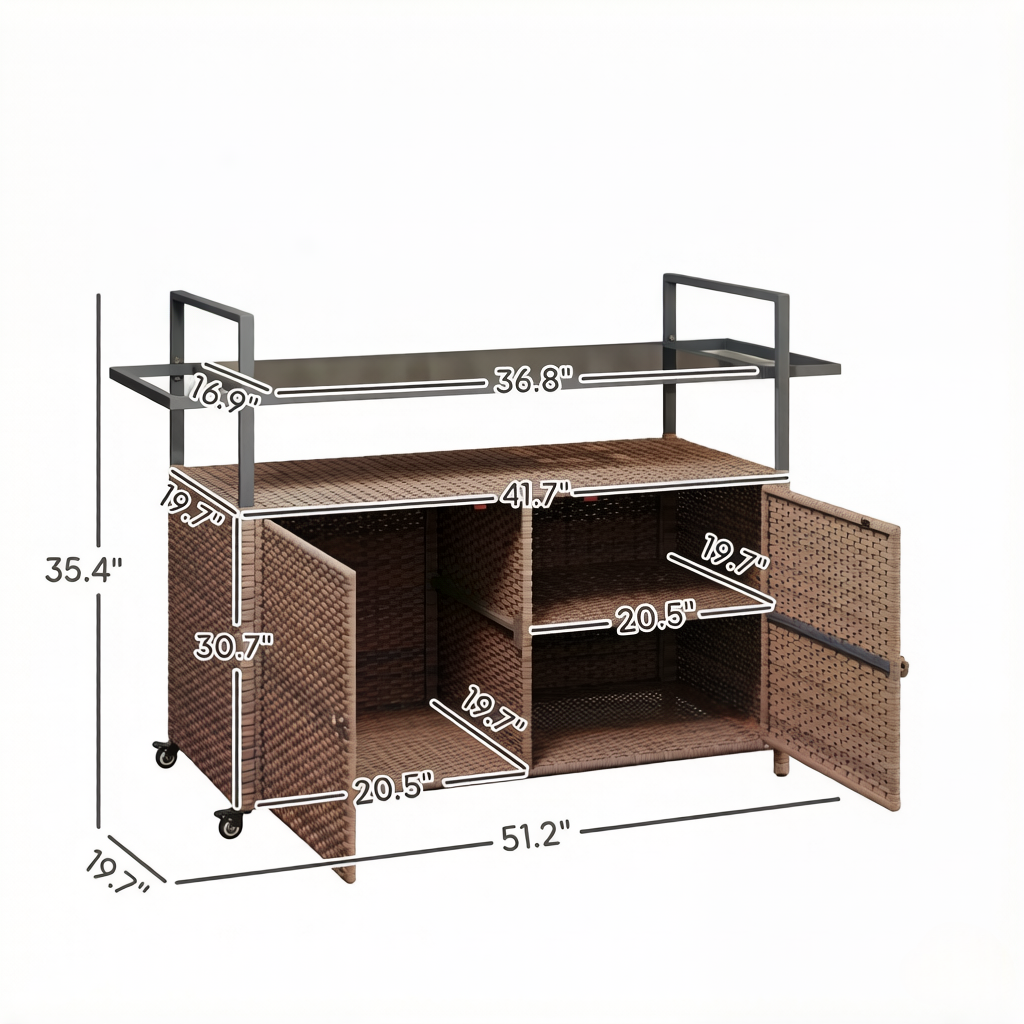 Rattan Storage Cart