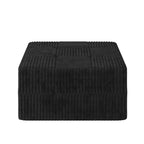 Modern Minimalist Corduroy Ottoman Sofa - Black