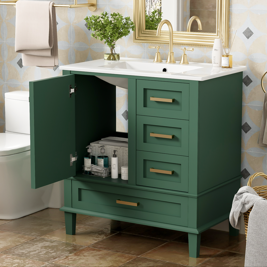 30" Bathroom Vanity in Green