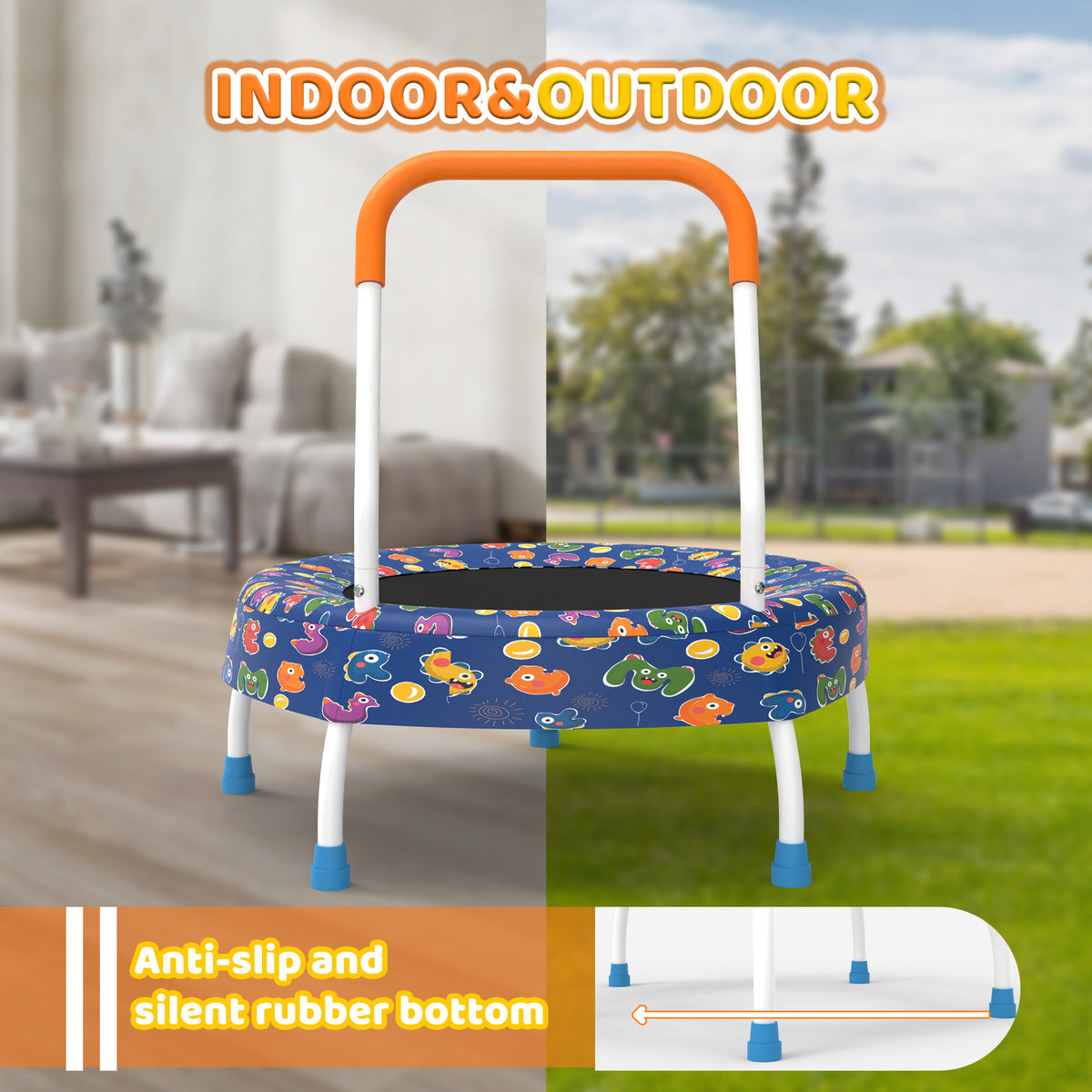 28-Inch Toddler Trampoline for Kids 1 Year Plus with Handle